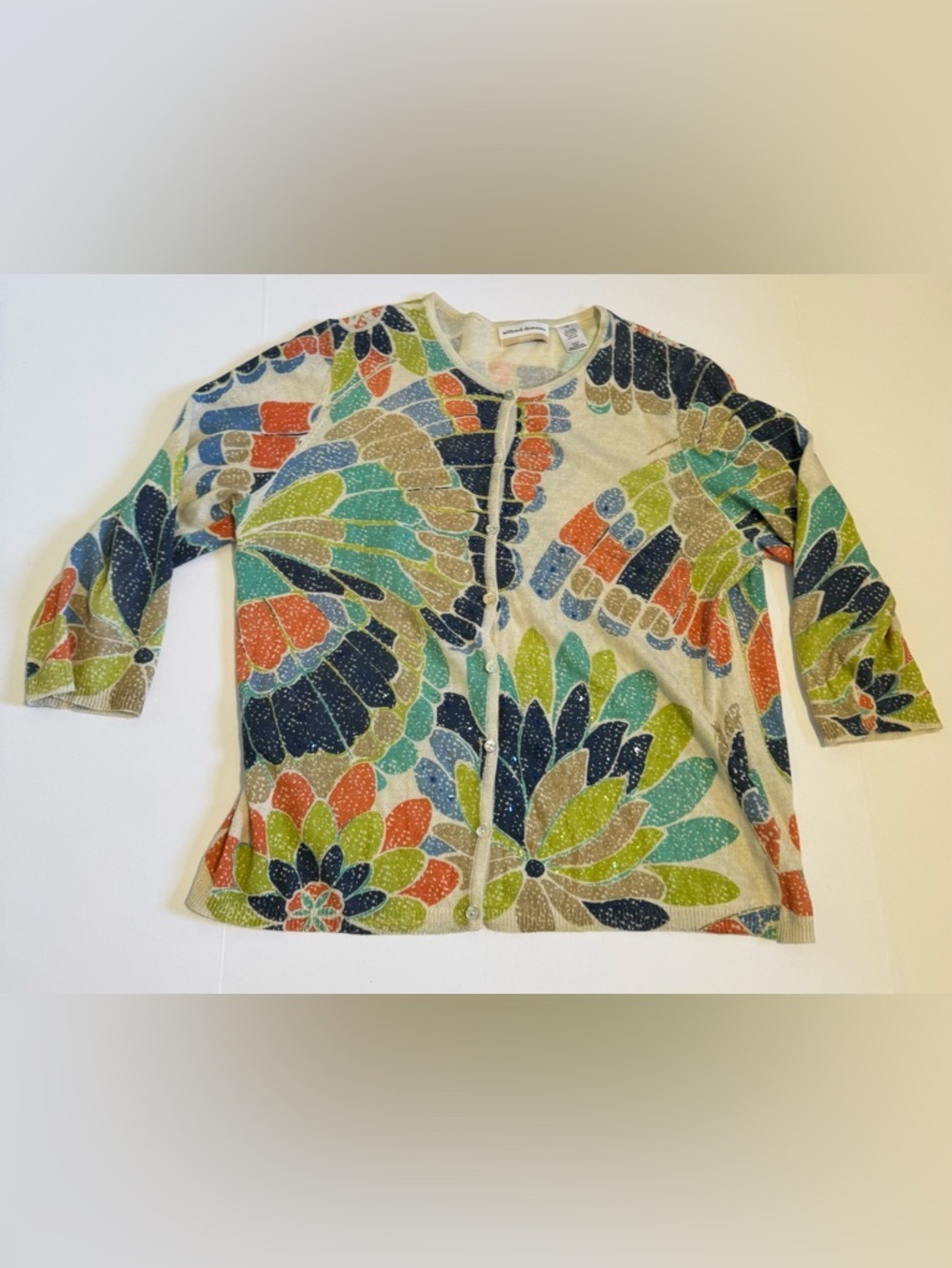 Stunning Alfred Dunner cardigan in vibrant colors size 1X